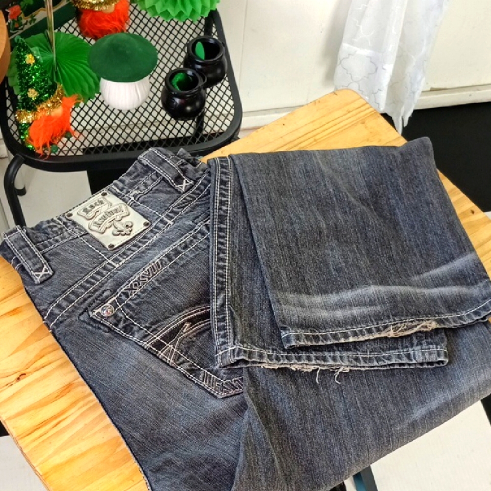 Rock Revival Dark Blue Relaxed Men Jeans